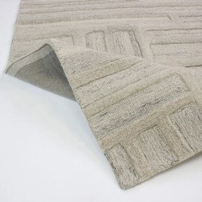 Szürkésbézs kézi szövésű gyapjú futószőnyeg 80x300 cm Elva – Flair Rugs