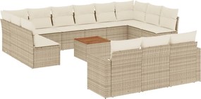 vidaXL 14 részes bézs polyrattan kerti ülőgarnitúra párnával