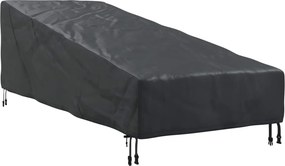 vidaXL Kültéri bútor takaró Fekete 195 x 76 x 82 cm 210D Oxford Szövet