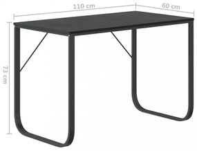 fekete forgácslap számítógépasztal 110 x 60 x 73 cm