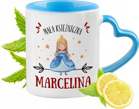 Kék bögre szív alakú füllel Marcelina számára Ideális Ajándék