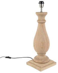 Rusztikus asztali lámpa fa, árnyékoló nélkül - Burdock