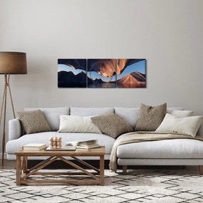 Kép - 3D sziklák (órával) (90x30 cm)