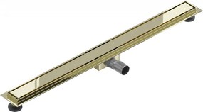 Mexen Lapos rozsdamentes acél zuhanytálca 80 cm (2in1) - M13 minta, arany, 1510080-15