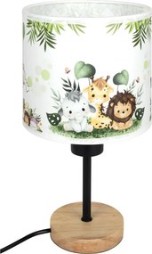 Brilagi - BOBO WOOD asztali lámpa 1xE27/25W/230V tölgy/fekete/fehér/zöld/dzsungel