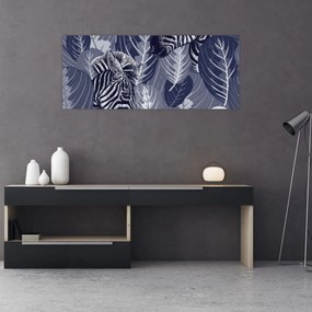 Kép - Kék zebrák (120x50 cm)