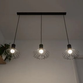 Kábeles csillár SOLANO 3xE27/15W/230V fekete/arany