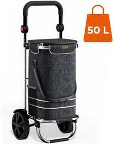 Jurhan EASY bevásárlótáska kerekekkel, 50l, fekete