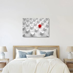 Absztrakciós kép - kocka gömbökkel (üvegen) (70x50 cm)