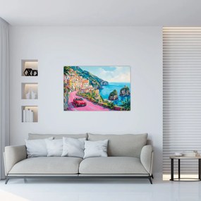 Kép - Rózsaszín part menti út (90x60 cm)