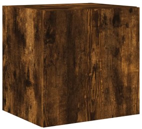 2 db füstös tölgy fali TV-szekrény LED-ekkel 40,5x35x40 cm