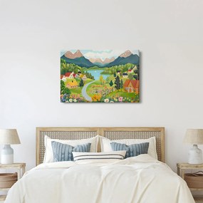 Kép - Falu a hegyekben (90x60 cm)