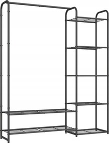 Álló akasztó fekete rozsdamentes acélból, praktikus és modern