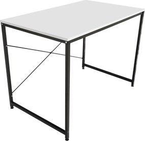Íróasztal, fehér/fekete, 120x60 cm, MELLORA