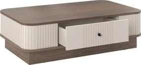 Vesper dohányzóasztal 103x60 cm fiókkal, lábazaton - kasmír / dió / fekete fogantyú