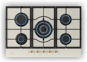 Klarstein Victoria 5, gázfőzőlap, 5 Sabaf égők, üvegkerámia, retró külső