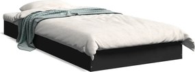 vidaXL fekete szerelt fa ágykeret 75 x 190 cm