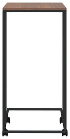 Fekete szerelt fa kisasztal kerekekkel 40 x 30 x 63,5 cm