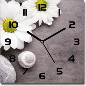 Gerbera szögletes üveg falióra 30x30 cm