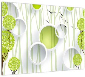 Az absztrakció képe a fákkal (üvegen) (70x50 cm)