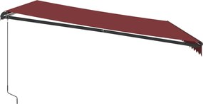 Burgundi vörös kézzel kihúzható napellenző 450 x 350 cm