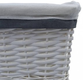 3 darab fehér fűzfa rakásolható kosár
