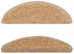 10 db krémszínű, félkör alakú lépcsőszőnyeg 56 x 17 x 3 cm