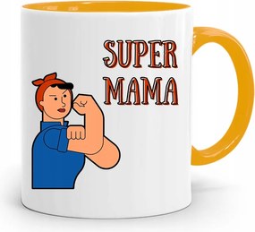 Sárga Bögre Ajándék Szuper Anyukáknak fényképes nyomtatással