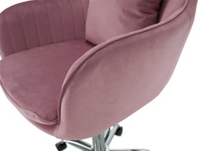 Irodai szék, rózsaszín Velvet szövet/króm, KLIAN