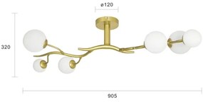 Brilagi - LED Felületre szerelhető csillár MISTEL 6xG9/3W/230V arany/fehér