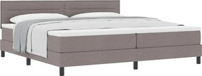 vidaXL Boxrugós ágy matracmal fejtámlával Tópszínű 200 x 200 cm szövet