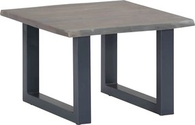 vidaXL szürke tömör akácfa dohányzóasztal természetes éllel 60x60x40cm