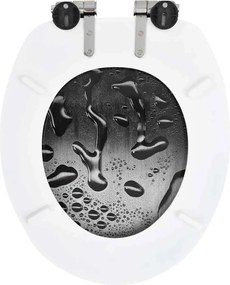 2 db vízcsepp mintás MDF WC-ülőke lassan csukódó fedéllel
