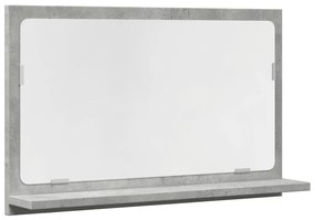 betonszürke szerelt fa tükrös fürdőszobaszekrény 60x11x37 cm