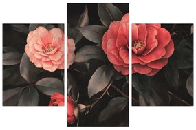 Kép - Vörös virágok sötét háttér előtt (90x60 cm)
