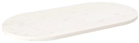 fehér tömör fenyőfa ovális asztallap 100x50x2,5 cm