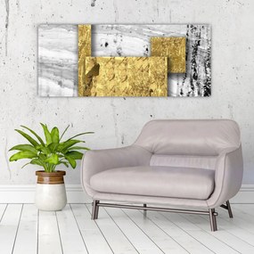 Kép - Arany négyzetek N⁰1 (120x50 cm)