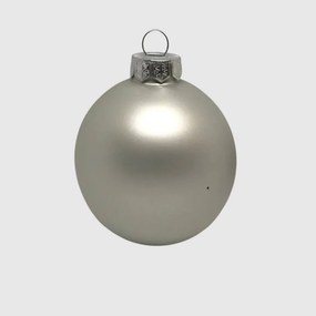 Ezüst karácsonyi üveggömb szett, 6 cm, 12 db