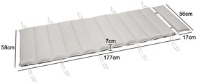 Detex BALI szaunaágy párna, 58x7x194cm, bézs