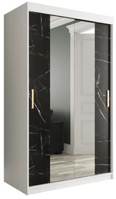 Ruhásszekrény 120 cm Marbelo T1 (matt fehér + fekete márvány). 1064563