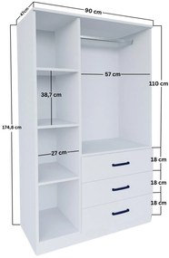 Ruhásszekrény Essy 56 (matt fehér). Akció -21%. 1108112