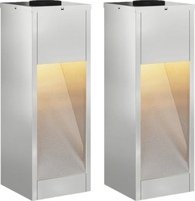 vidaXL Napelemes LED Útjelző Lámpa 2 pcs Ezüst Galvanizált