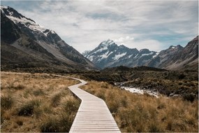 Kép - Sétány a hegységben Mt. Cook (90x60 cm)