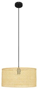 Helam Csillár zsinóron ALBA 1xE27/15W/230V á. 40 cm rattan/fekete HE1419