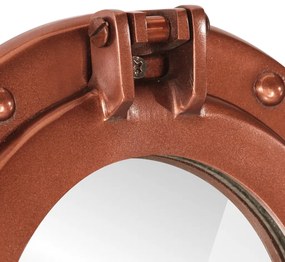 alumínium és üveg fali lőrés tükör Ø38 cm