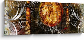 Egy őskori festmény képe (órával) (90x30 cm)