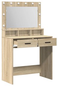 LED Fényes Sminktükör Sonoma Tölgy 79x41x135 cm