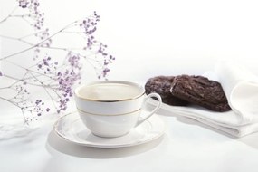 Aura Gold 12 darabos Kávés/teáskészlet, Ambition, porcelán, 200 ml, fehér