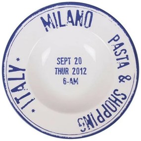 Olasz tészta kínáló porcelán tányér kék Ø 28 cm