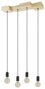 Eglo 43799 - Csillár zsinóron HALKIN 4xE27/40W/230V